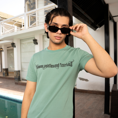 Green Cotton Printed T-Shirt