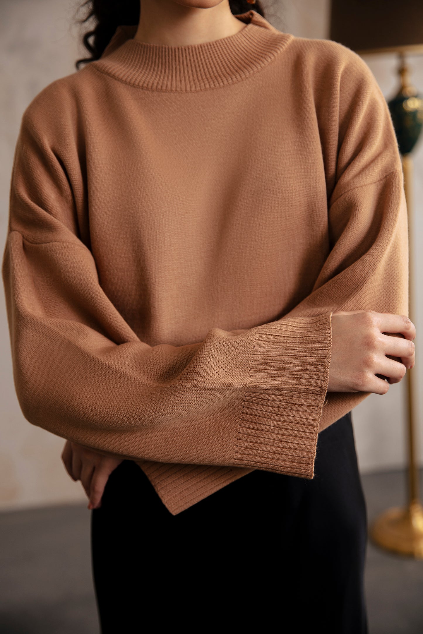 Wide sleeve torlu sweater