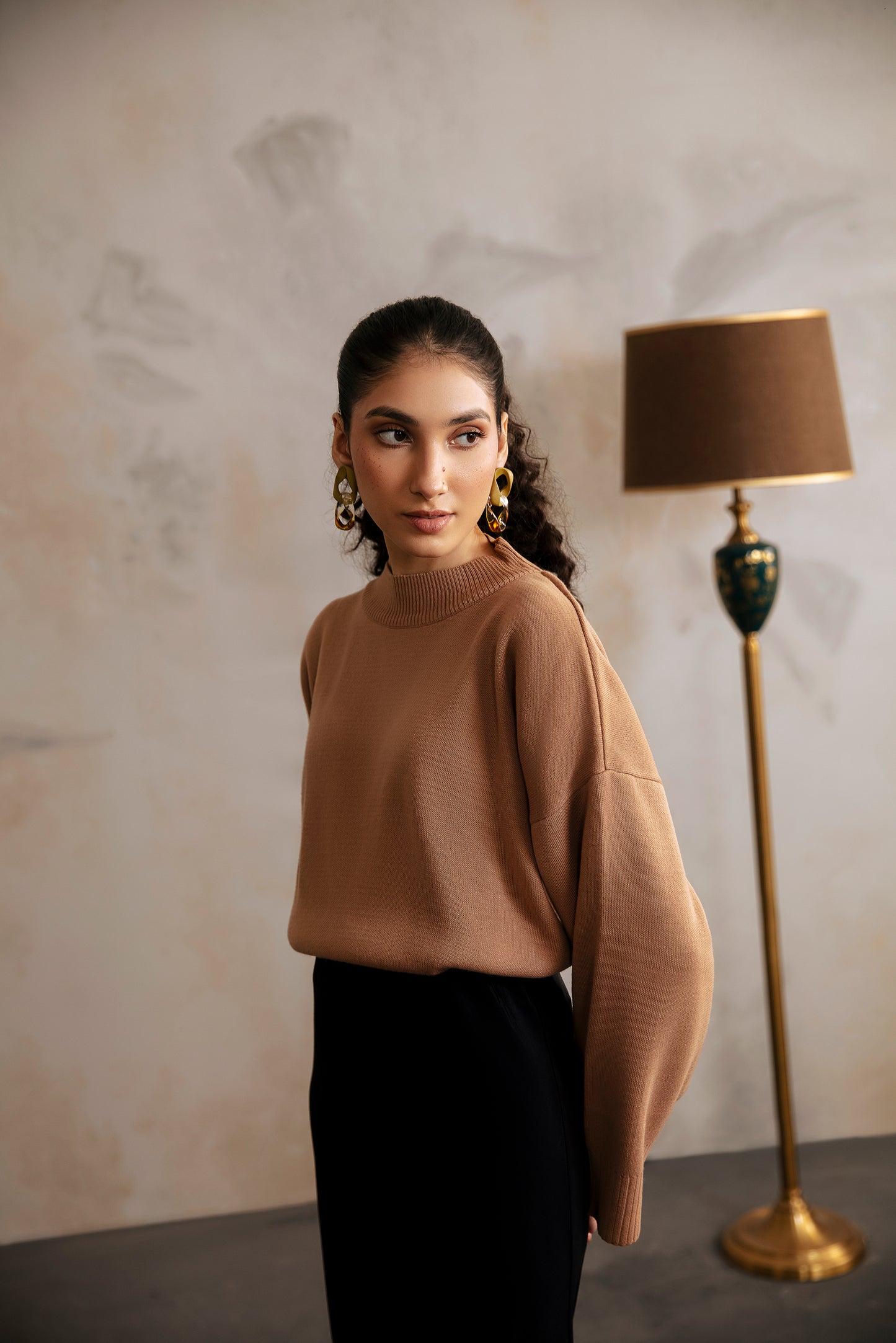 Wide sleeve torlu sweater