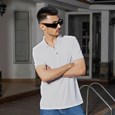 White Dry Fit Polo Shirt