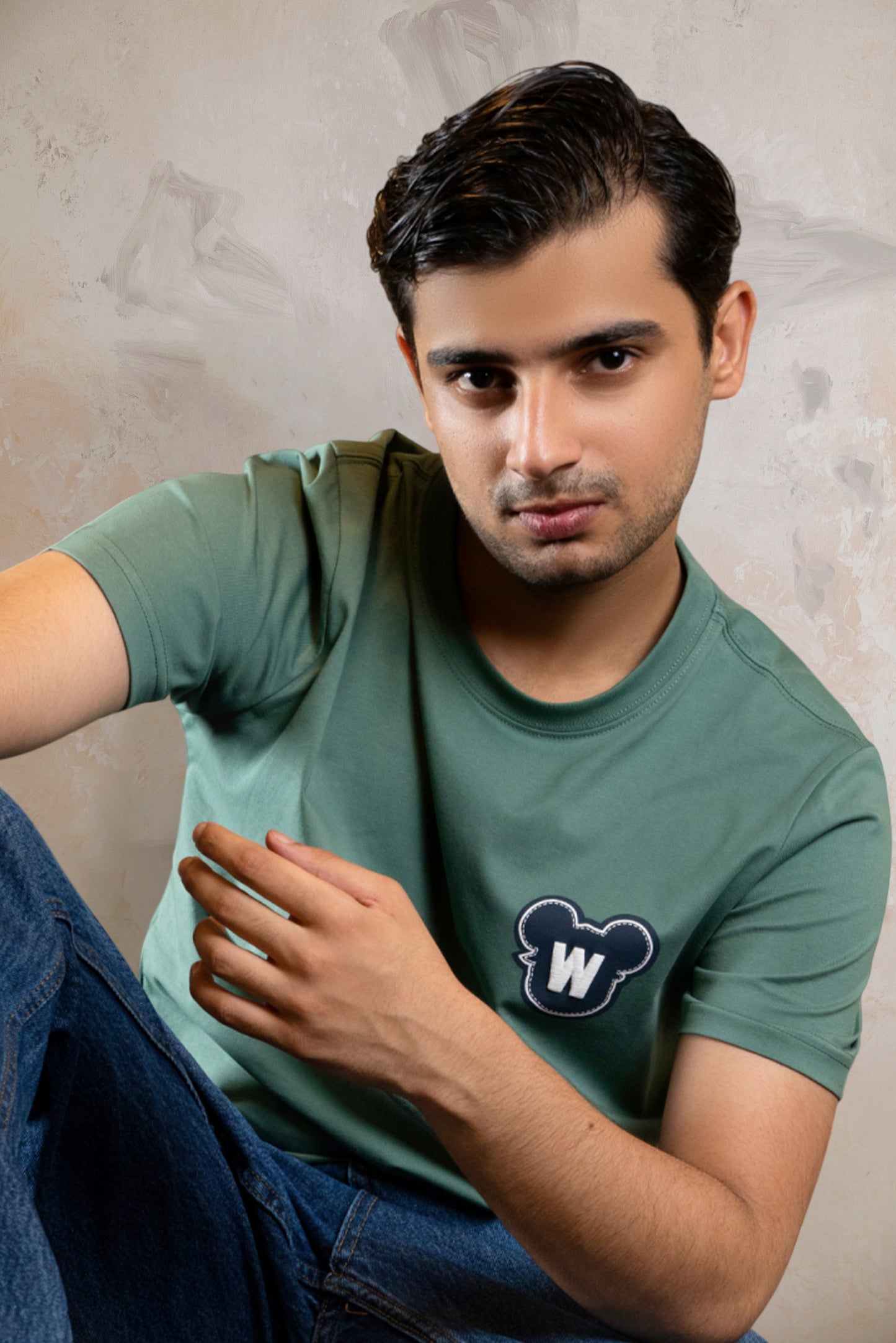 Green Cotton Printed T-Shirt