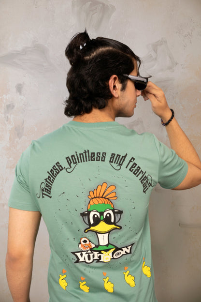 Green Cotton Printed T-Shirt