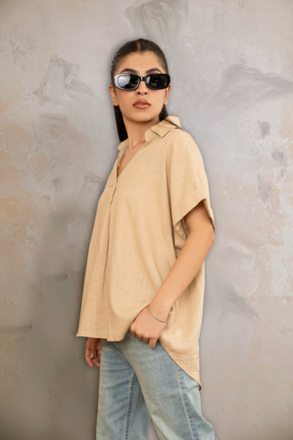 Linen Cotton Cape Top