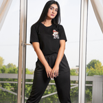 Cotton Silk Black Casual Trouser