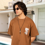 Brown Oversized Cotton T-Shirt