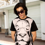 Black Oversized Printed Cotton T-Shirt