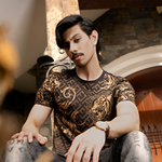 Livid Brown Dry Fit Printed T-Shirt