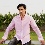 Pink Striped Full Sleeve Cotton Shirt