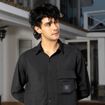 Black Cotton Full Sleeve Shirt